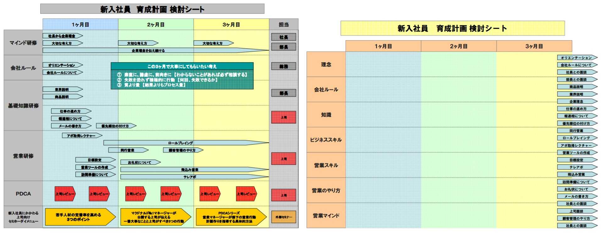 新入社員の育成計画テンプレート サンプル フォーマット付 資料ダウンロード Hrドクター 株式会社jaic